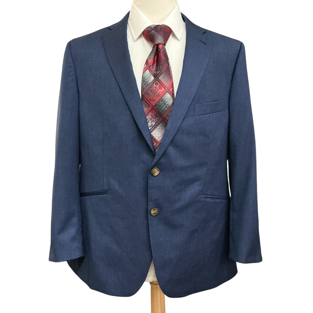 Indochino Mens Custom Tailored Sport Coat Jacket Fits 42R Blue 2-BTN Dual Vent